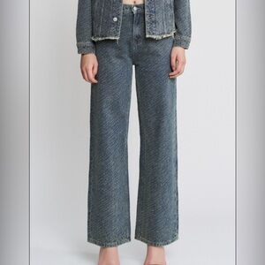 MICA DENIM Super High Studded Wide Leg Jeans